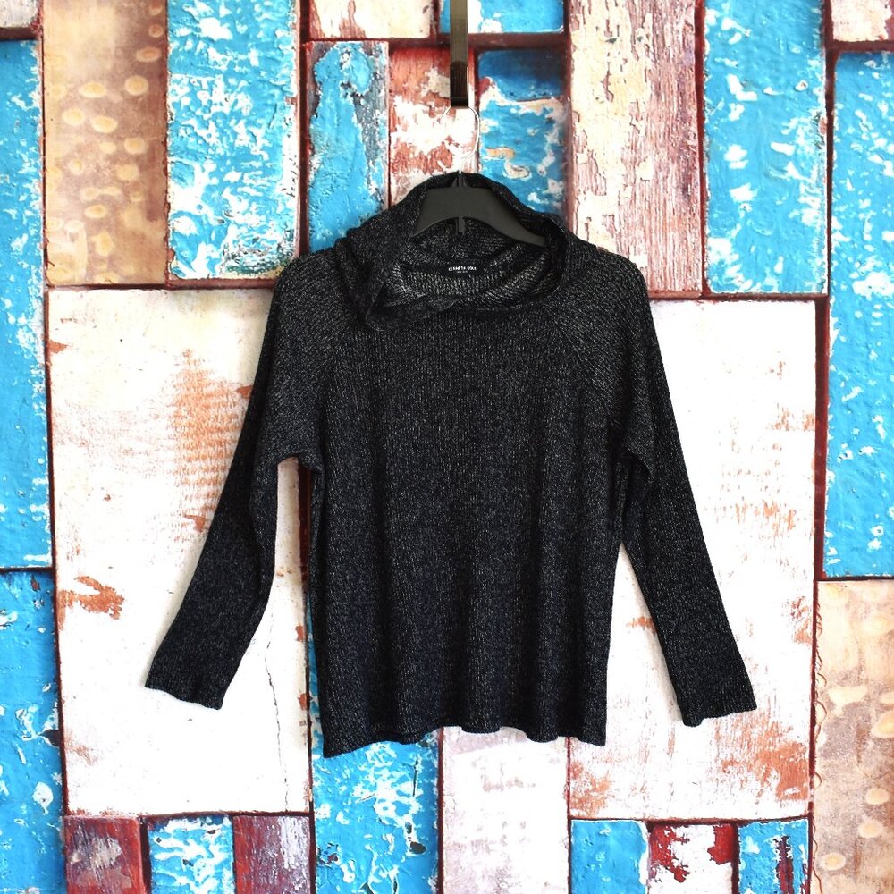 Women's KENNETH COLE Pullover Hoodie Long Sleeve LARGE Charcoal Gray